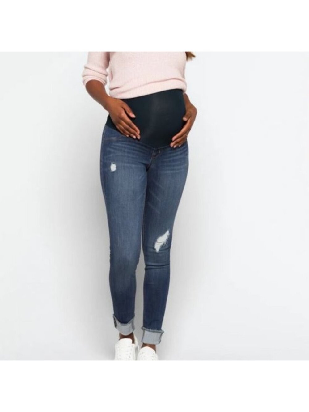 NWT 1822 Vintage Denim 26 Full Panel Maternity Skinny Avah Cuffed Jeans